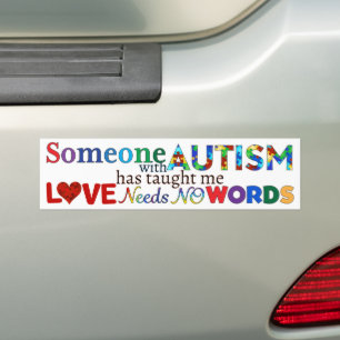 KÄRLEK BEHÖVER INGEN ORD AUTISM BILDEKAL