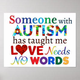 KÄRLEK BEHÖVER INGEN ORD AUTISM POSTER