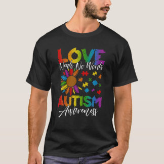 Kärlek behöver ingen Ord Blunda Autism Awareness M T Shirt