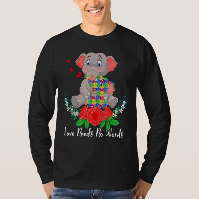 Kärlek behöver ingen Ord Elephant Supp T Shirt (Framsida)