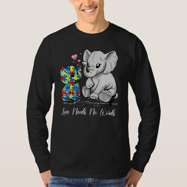 Kärlek behöver ingen Ord Elephant Supp T Shirt (Framsida)