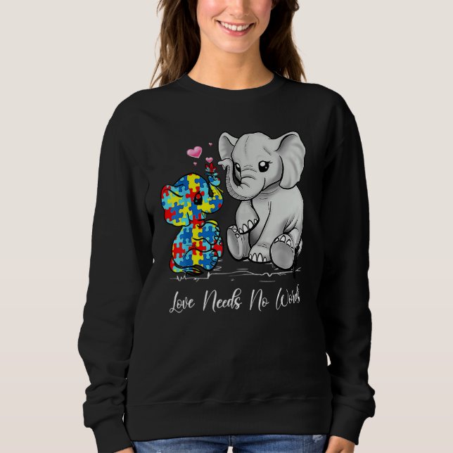 Kärlek behöver ingen Ord Elephant Supp T Shirt (Framsida)