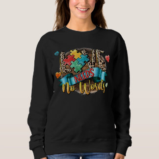 Kärlek behöver ingen ord western leopard autism aw t shirt