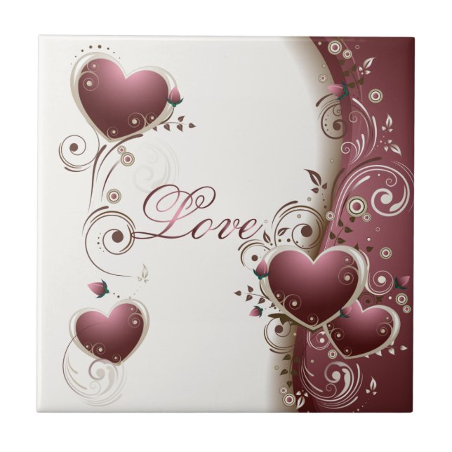 Kärlek belägger med tegel kakelplatta (Framsidan)