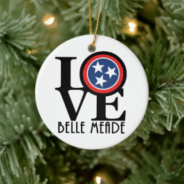 KÄRLEK Belle Meade Tennessee Julgransprydnad Keramik
