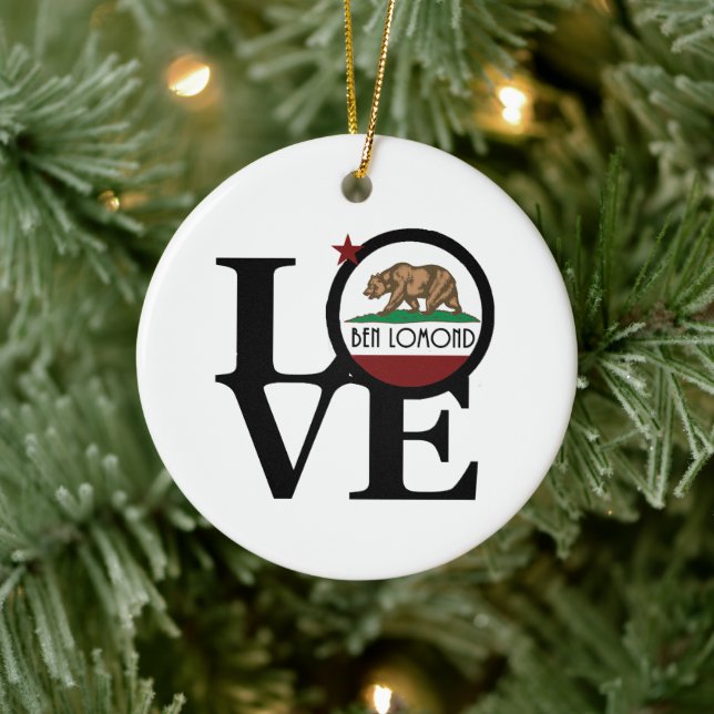 KÄRLEK Ben Lomond California Ceramic Ornament (Träd)