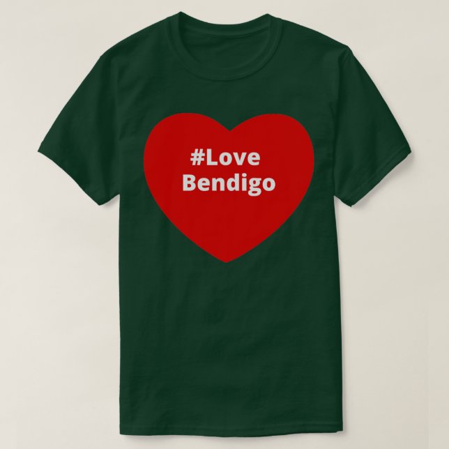 Kärlek Bendigo Hashtag Heart T Shirt (Design framsida)