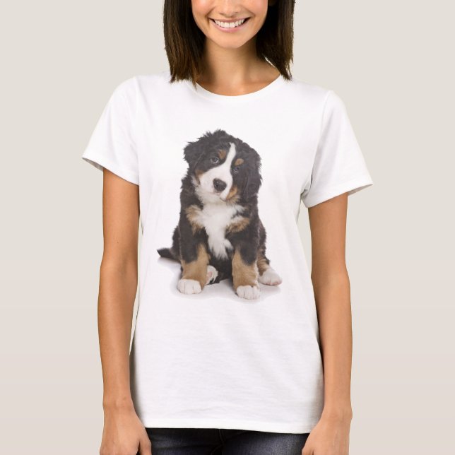 Kärlek Bernese Mountain Hund Puppy Trädskjorta T-shirt (Framsida)