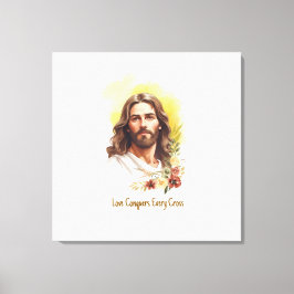Kärlek Besegrar Varje Kors - Jesus Canvastryck