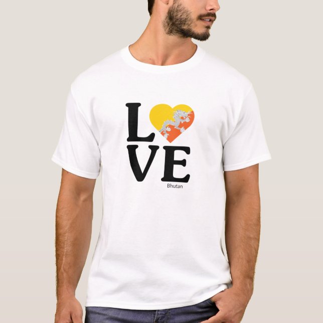 Kärlek Bhutan T Shirt (Framsida)