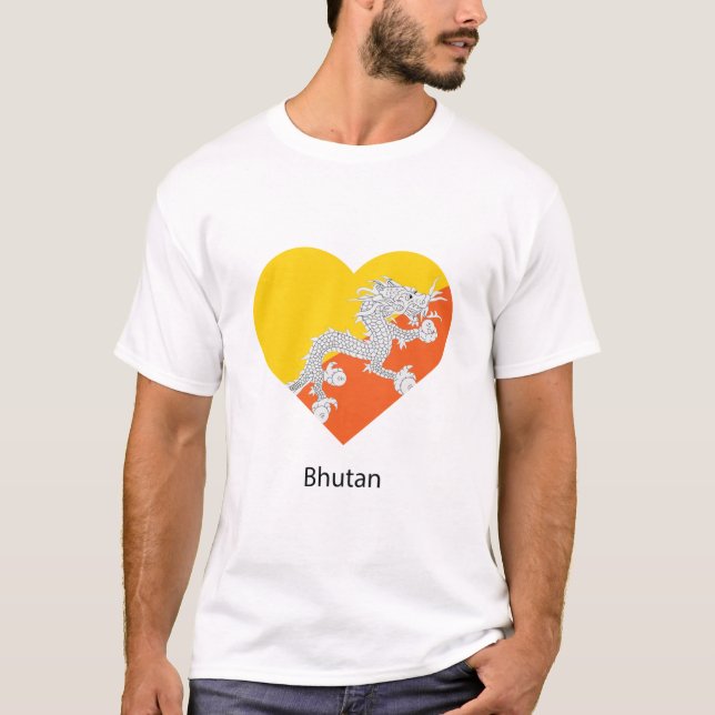 Kärlek Bhutan T Shirt (Framsida)