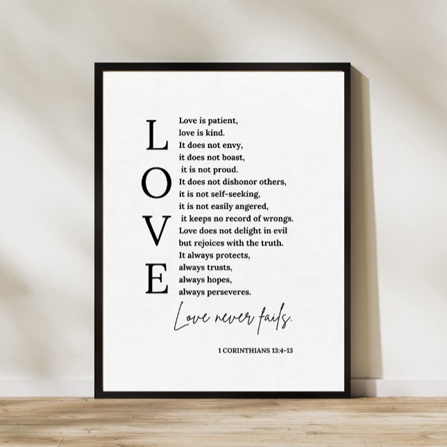 Kärlek Bible Verse Wall Art Poster (Skapare uppladdad)