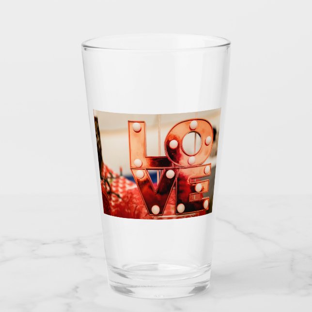 KÄRLEK (Big Red Lettering) Glaskopp (Framsida)