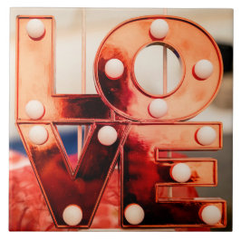 KÄRLEK (Big Red Lettering) Kakelplatta