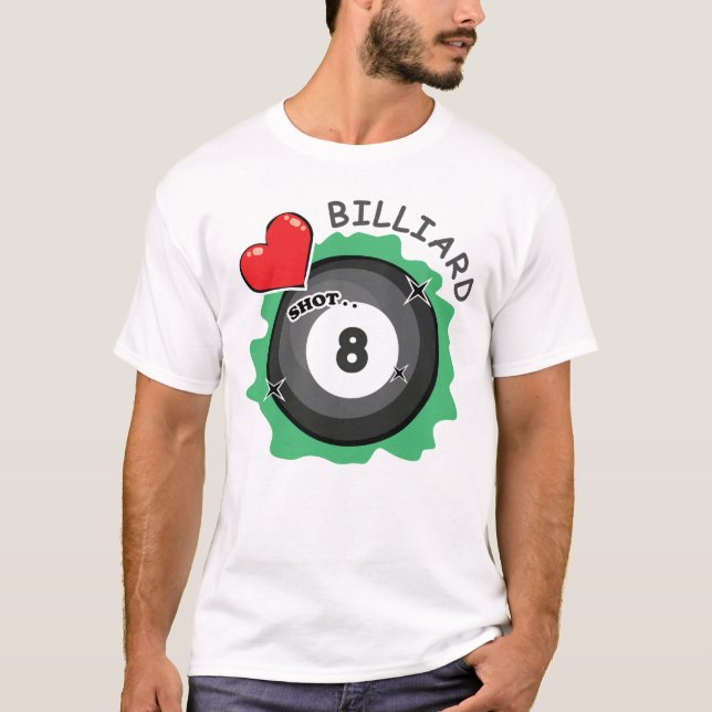 Kärlek Billiard T Shirt (Framsida)