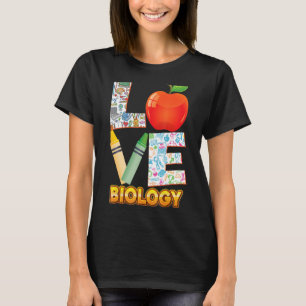 Kärlek Biology Kid Student Lacher Back to school I T Shirt