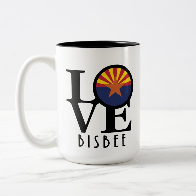 KÄRLEK Bisbee Arizona 15oz Två-Tonad Mugg (Vänster)