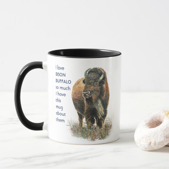 Kärlek BISON BUFFALO så mycket att jag Roligt cita Mugg (Med munk)