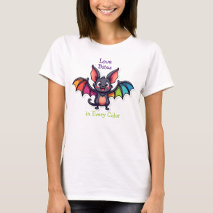 🦇🌈Kärlek Biter i Alla Färger T Shirt
