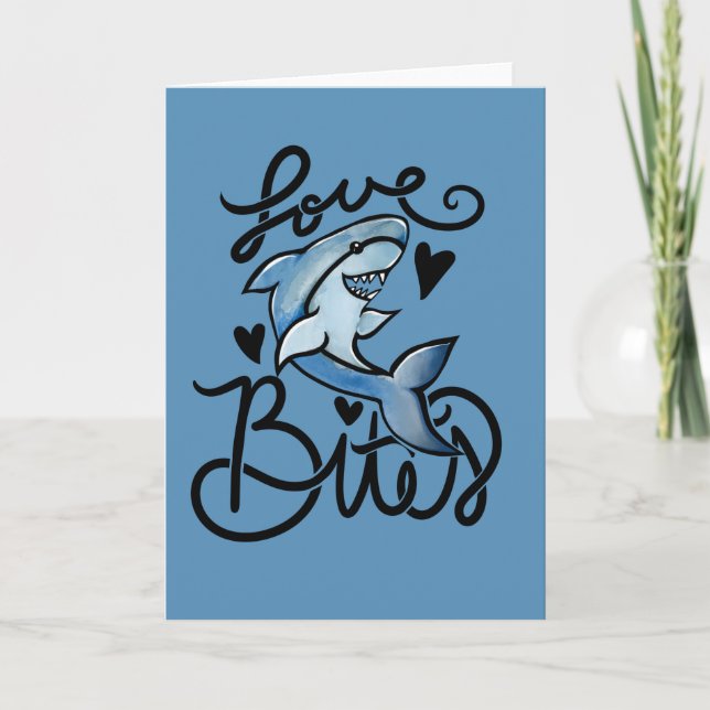 Kärlek BITOR roliga Valentindagen Shark Kort (Framsida)