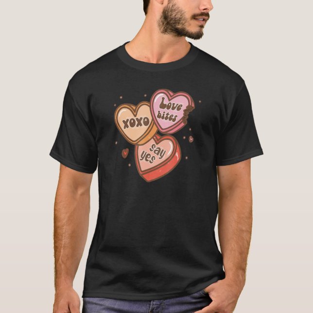 Kärlek Bitor, säg ja, XOXO - Alla hjärtans dag Gra T Shirt (Framsida)