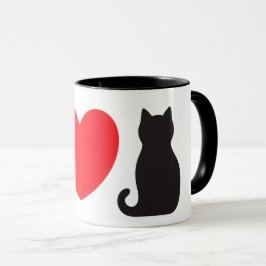 Kärlek Black Cat Mugg