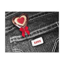 Kärlek. Black Denim Mönster Valentine Day