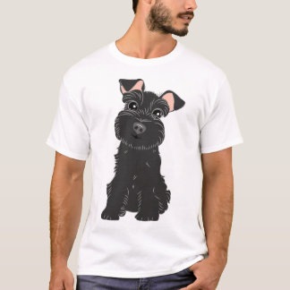 Kärlek Black Miniature Schnauzer Sticker T Shirt