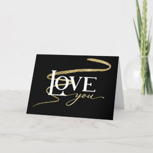 KÄRLEK-Black w/Guld-hot Valentine Helgdag Card Helgkort