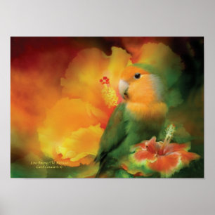 Kärlek bland Hibiscus Art Poster/skriver ut Poster