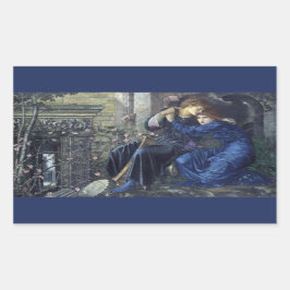 Kärlek bland ruinerna (av Edward Burne-Jones) Rektangulärt Klistermärke