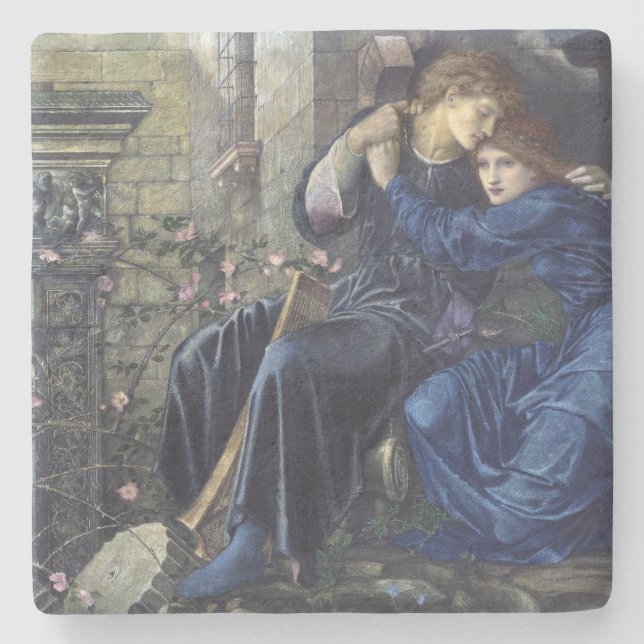 Kärlek bland ruinerna (av Edward Burne-Jones) Stenunderlägg (Framsidan)