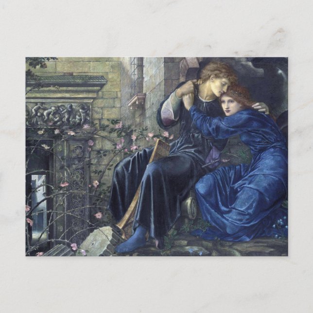 Kärlek bland ruinerna, Edward Burne-Jones Postcard Vykort (Framsida)