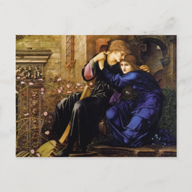 Kärlek bland ruinerna - Edward Burne-Jones Vykort (Framsida)
