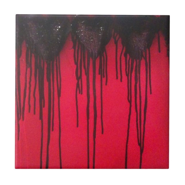 Kärlek Bleeds Black Kakelplatta (Framsidan)