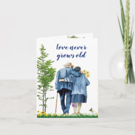 Kärlek blir aldrig äldre - äldre par kort