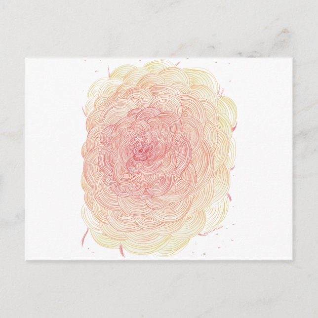 Kärlek, blomma och hjärta för god karma vykort (Framsida)