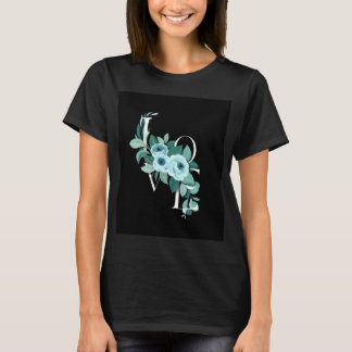 Kärlek blommande ros typografi t-shirt. t shirt