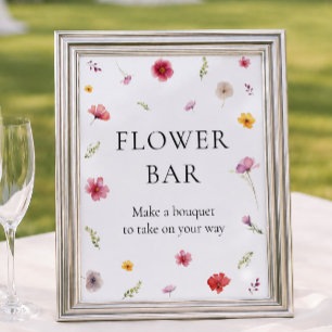Kärlek blommar bröllopsdusch blommig bar poster