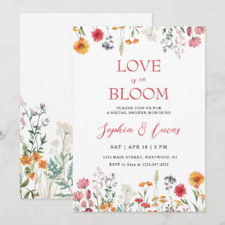 Kärlek blommar Bröllopsdusch med vilda blommor Inbjudningar