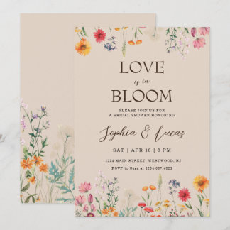 Kärlek blommar Bröllopsdusch med vilda blommor Inbjudningar