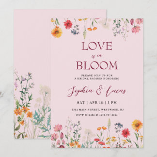 Kärlek blommar Bröllopsdusch med vilda blommor Inbjudningar