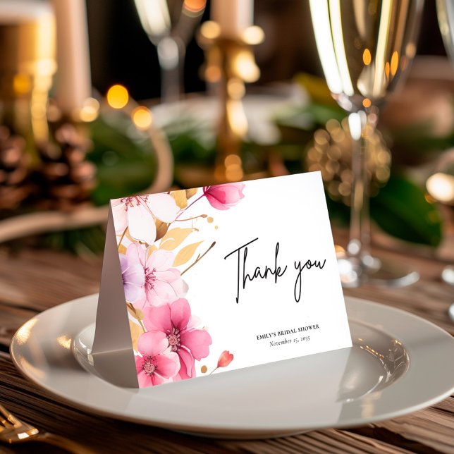 Kärlek blommar Bröllopsfest Tack Kort (Skapare uppladdad)