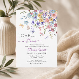 Kärlek blommar Djurvingar Baby Shower Inbjudningar