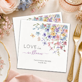 Kärlek blommar Djurvingar Baby Shower Pappersservett