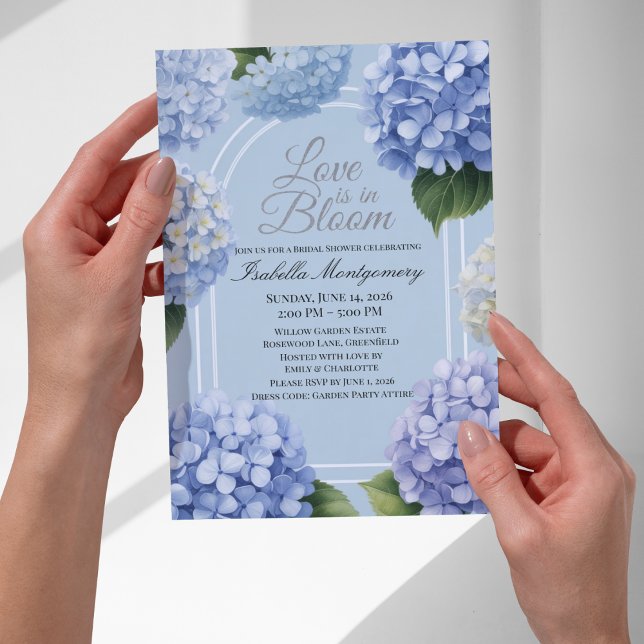 Kärlek blommar elegant feminin hortensia inbjudningar (Love Is in Bloom Elegant Feminine Hydrangea Invitations
)