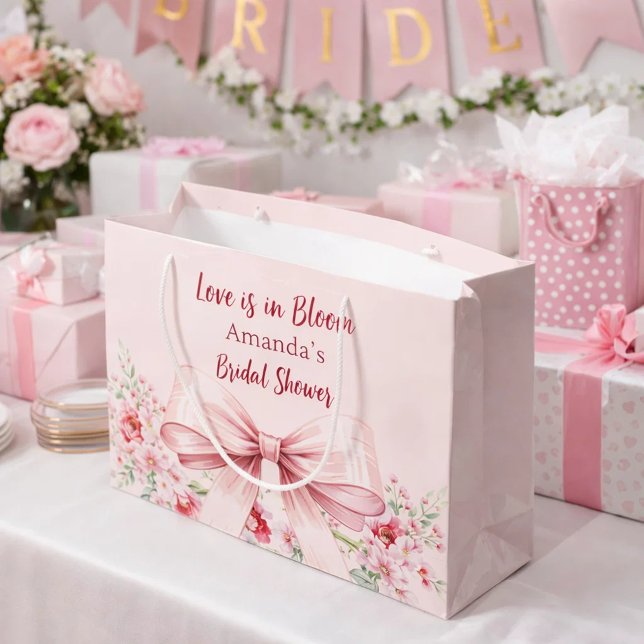 Kärlek blommar rosa band florala bröllopsdusch (Skapare uppladdad)