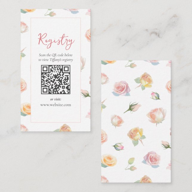 Kärlek blommar trädgård bröllopsdusch presentregis tilläggskort (Fram/baksida)