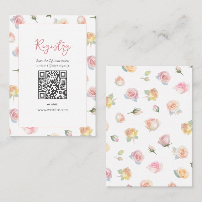 Kärlek blommar trädgård bröllopsdusch presentregis tilläggskort (Fram/baksida)