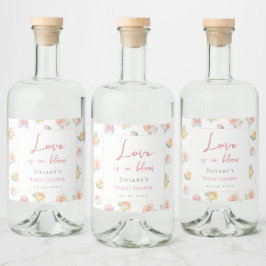 Kärlek blommar Trädgård Bröllopsfest Spritflaskor Etikett